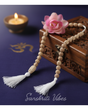 Tulsi Lotus Beads Counter Mala – 20-Bead 10mm Japa Beads for Meditation and Chanting - Retail Maharaj