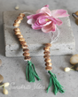 Radha Krishna Tulsi Beads Counter Mala – 20-Bead 10mm Japa Beads for Shri Radha and Shri Krishna Devotion - Retail Maharaj