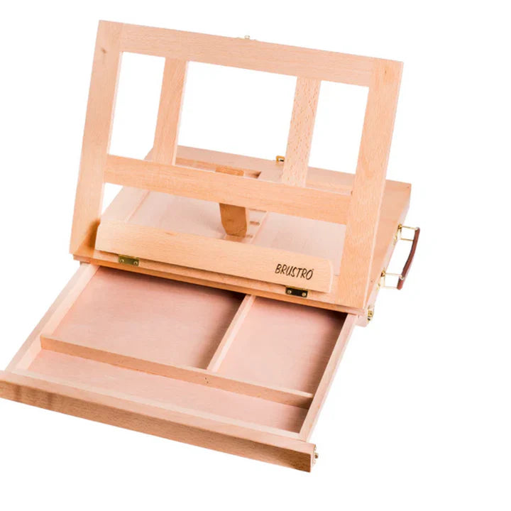 Brustro Small Desk Box Easel with Storage Drawer for Painting and Sketching - Retail Maharaj