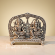 White Metal Silver Plated Laxmi Ganesh Chocki God Idol Exclusive Gift For Diwali - Retail Maharaj