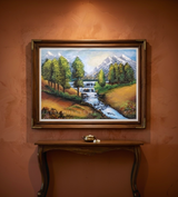 Landscape: Beauty of a Valley Original Acrylic Canvas Painting by Rakhi Mukherjee