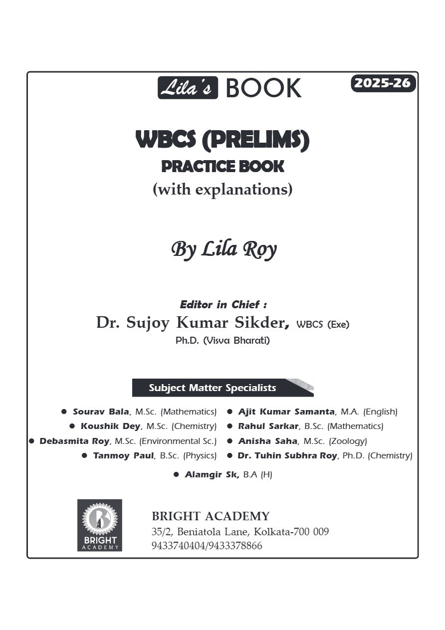 WBCS Prelims Practice Book 2025-26 (English Version) - Retail Maharaj