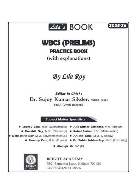 WBCS Prelims Practice Book 2025-26 (English Version) - Retail Maharaj