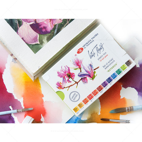White Nights Limited Edition Watercolour Plastic Palette Full Pan Set of 12 - Retail Maharaj