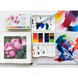 White Nights Limited Edition Watercolour Plastic Palette Full Pan Set of 12 - Retail Maharaj