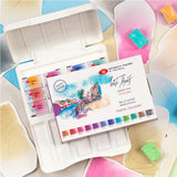 White Nights Limited Edition Watercolour Plastic Palette Full Pan Set of 12 - Retail Maharaj