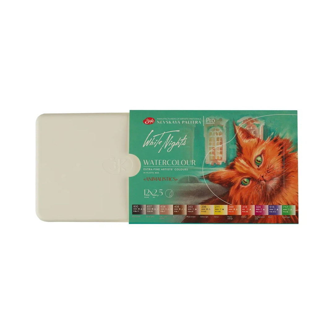 White Nights Animalistics Professional Watercolour Full Pan Set for Wildlife Painting - Retail Maharaj