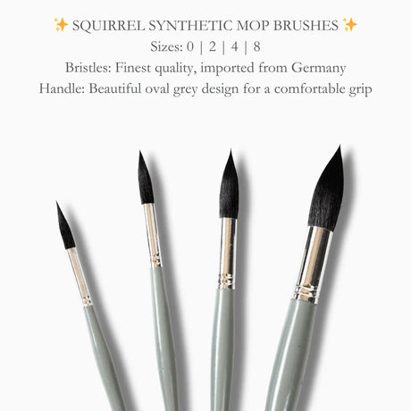 Stationerie Squirrel Synthetic Mop Brush Set of 4 - Retail Maharaj