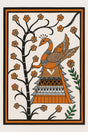 Handmade Madhubani Painting – Peacock on a Branch | Mithila Art Traditional Indian Folk Wall Decor - Retail Maharaj