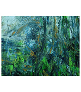 Premium Original Abstract Art – Whispers of Green by Vikram Kumar Mukherjee (18"x12" Acrylic Palette Knife Painting)