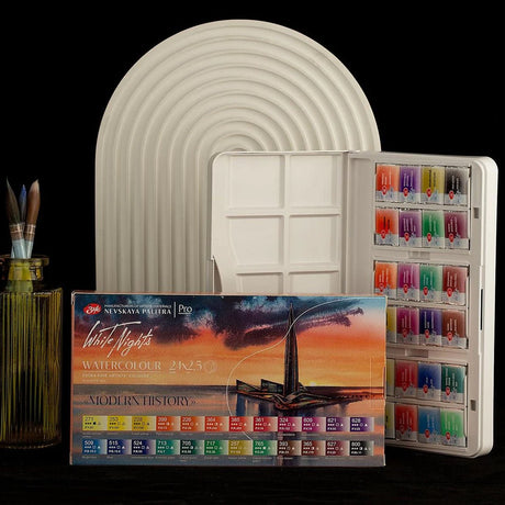 White Nights Modern History Professional Watercolour Full Pan Set for Contemporary Art - Retail Maharaj