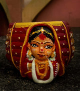Premium Hand-Painted Wooden Kunke (3 Inch) – Authentic Bengali Groom's Sindoor Applicator
