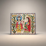 Handmade Madhubani Painting – Radha Krishna | Large Mithila Art Traditional Indian Folk Wall Decor - Retail Maharaj