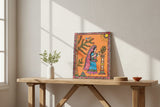 Handmade Madhubani Painting – A Worshipping Lady | Mithila Art Traditional Indian Folk Wall Decor - Retail Maharaj
