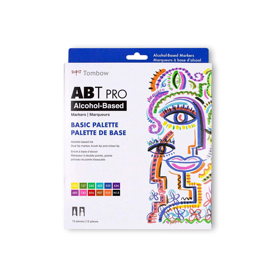Tombow ABT PRO Alcohol-Based Art Markers – Basic Palette Set of 12 - Retail Maharaj