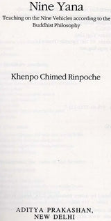 Nine Yana (Teaching on the Nine Vehicles according to the Buddhist Philosophy - Retail Maharaj