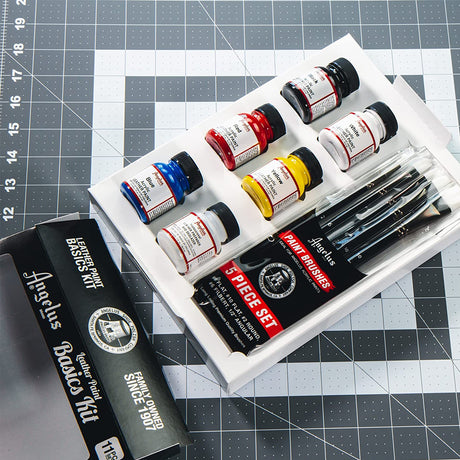 Angelus Leather Paint Basics Kit 11pc Set for Custom Leather Art and Restoration - Retail Maharaj