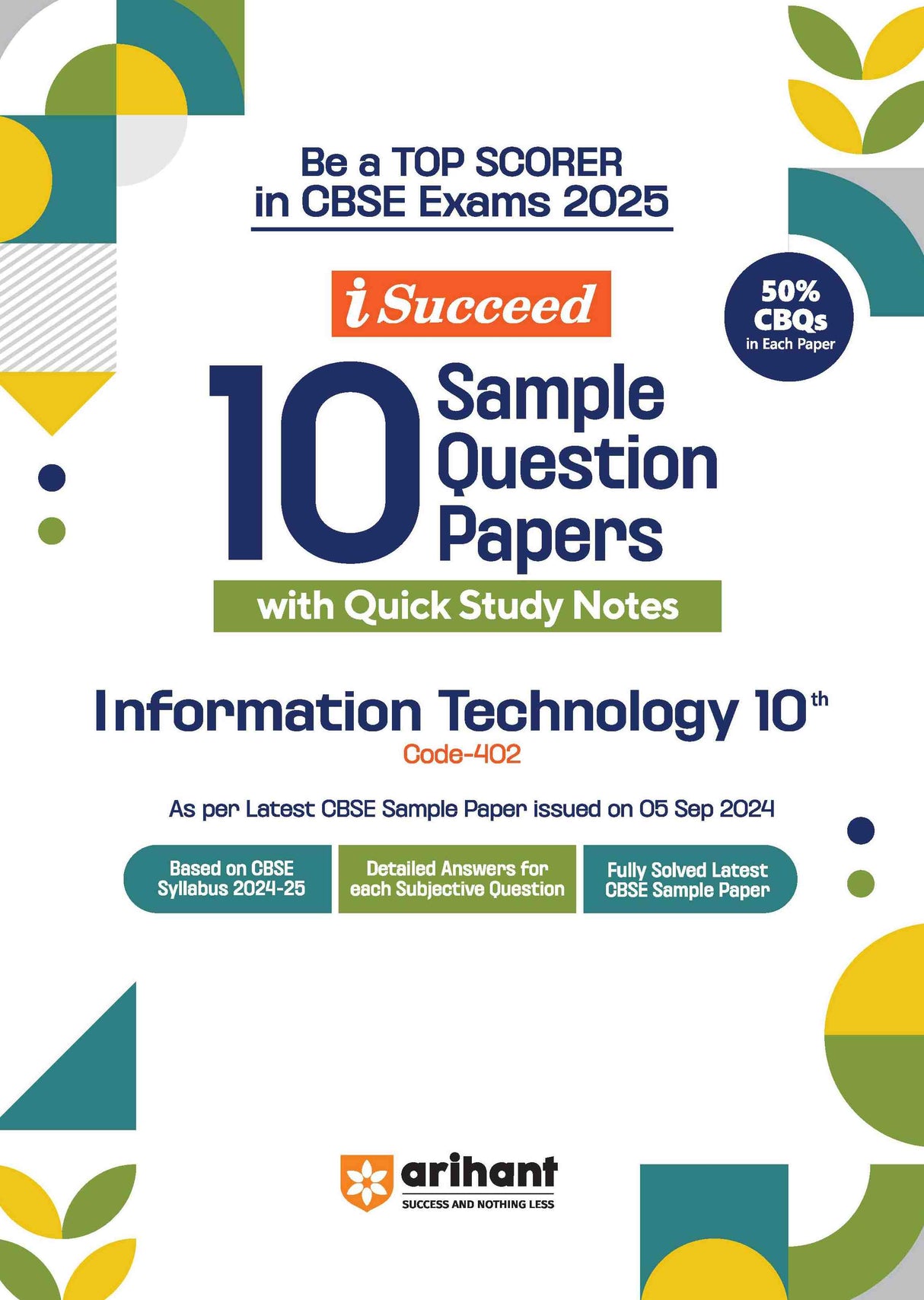 i-Succeed CBSE Information Technology Class 10th | 10 Sample Question Papers | For CBSE Exams 2025 - Retail Maharaj