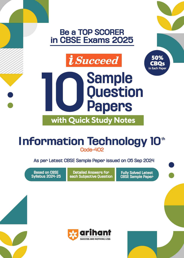 i-Succeed CBSE Information Technology Class 10th | 10 Sample Question Papers | For CBSE Exams 2025 - Retail Maharaj