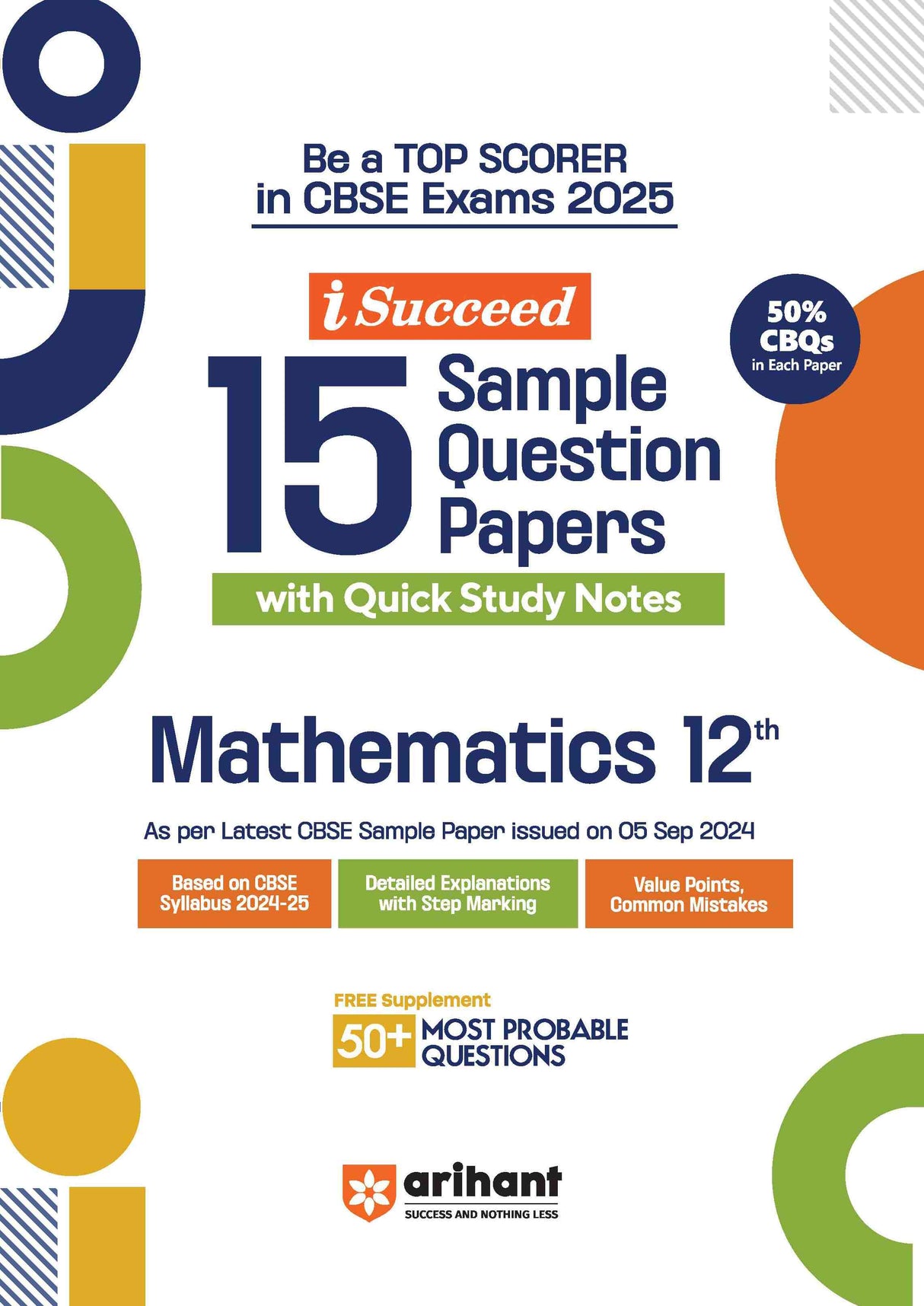 i-Succeed CBSE Mathematics Class 12th | 15 Sample Question Papers | For CBSE Exams 2025 - Retail Maharaj