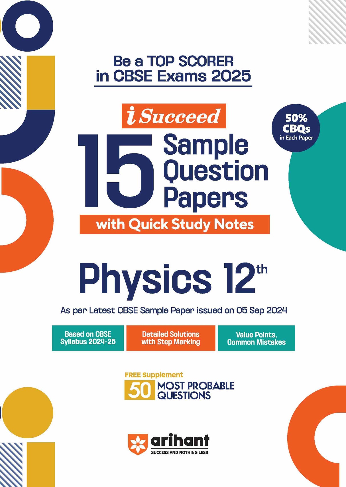 i-Succeed CBSE Physics Class 12th | 15 Sample Question Papers | For CBSE Exams 2025 - Retail Maharaj