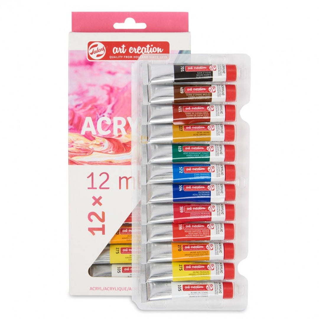 Royal Talens Art Creation Acrylic Colour Set of 12 and 24 for Artists and Hobby Painters - Retail Maharaj