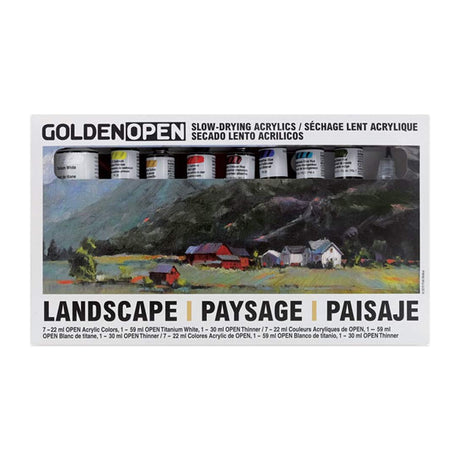 Golden Open Landscape Acrylic Color Set of 8 With Thinner - Retail Maharaj