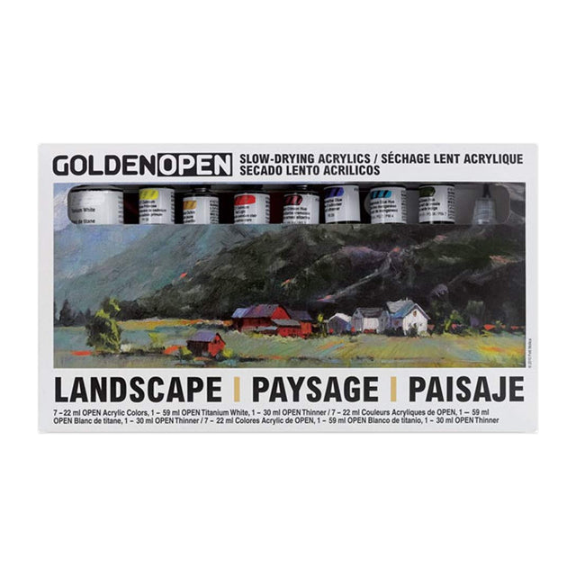Golden Open Landscape Acrylic Color Set of 8 With Thinner - Retail Maharaj