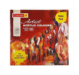 Camel Acrylic Colour Set of 12 and 18 Soft Creamy Artist Acrylic Paint for Canvas Wood Craft and Professional Art - Retail Maharaj