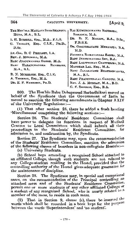 P.C. Ray and The University of Calcutta