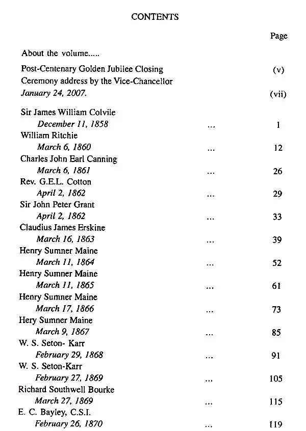Convocation Address (1858 - 1906)