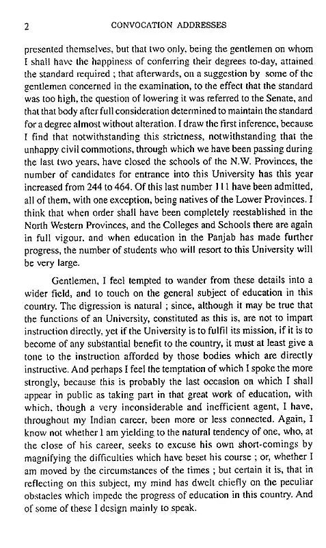 Convocation Address (1858 - 1906)