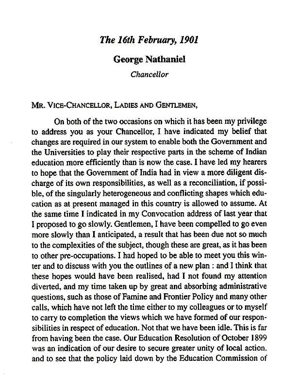 Convocation Address (1858 - 1906)