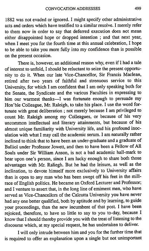Convocation Address (1858 - 1906)