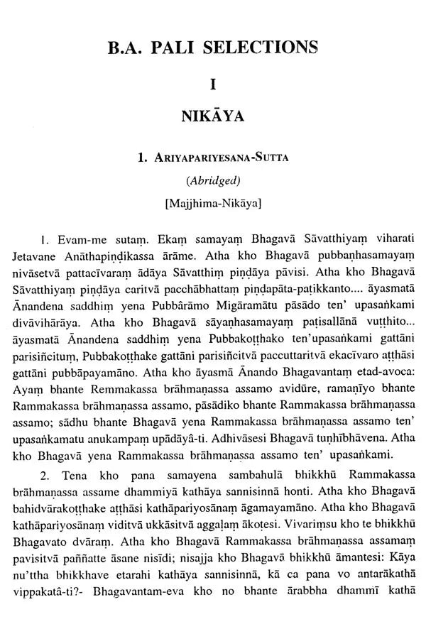 B. A. Pali Selections (Part-1 Prose)