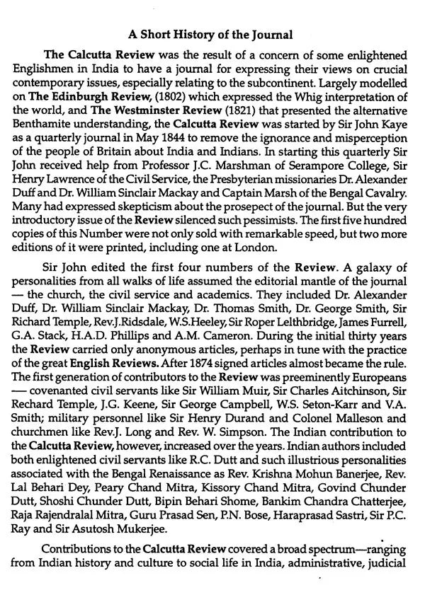 The Calcutta Review (Volume- IX Nos. 1 and 2)