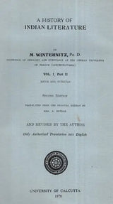 A History of Indian Literature Vol- I Part - II (An Old and Rare Book)