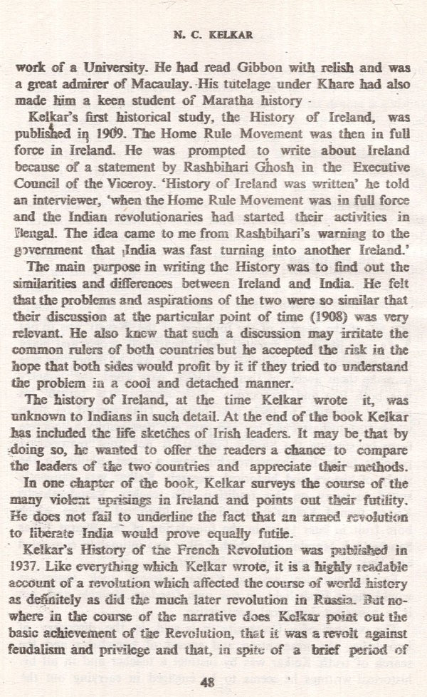 N.C. Kelkar- Makers of Indian Literature (An Old and Rare Book) - Retail Maharaj