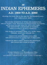An Indian Ephemeris A.D. 1800 TO A.D. 2000 - Retail Maharaj