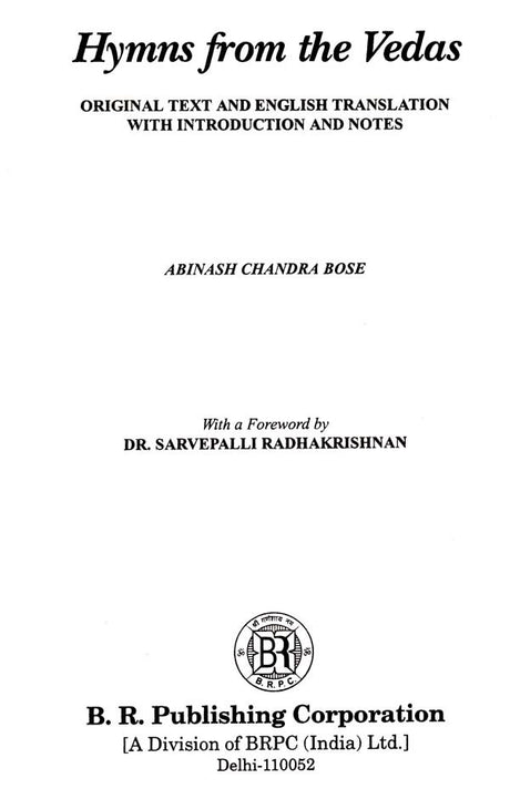 Hymns from the Vedas- Original Text and English Translation with Introduction and Notes (An Old and Rare Book) - Retail Maharaj