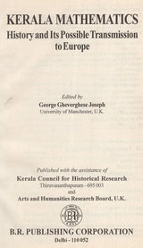 Kerala Mathematics- History and Its Possible Transmission to Europe (An Old and Rare Book) - Retail Maharaj
