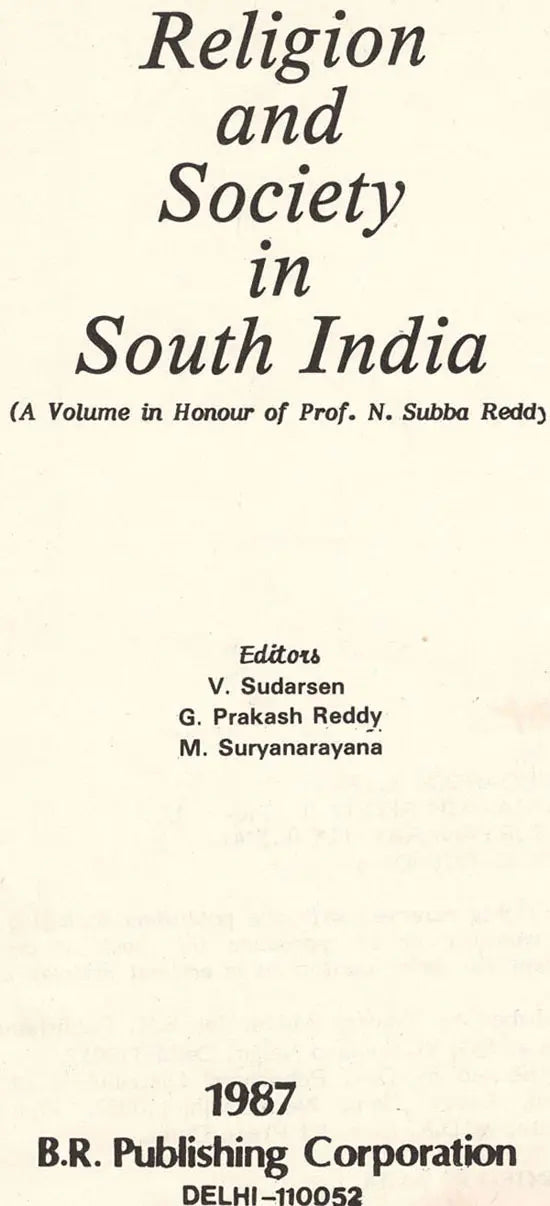 Religion and Society in South India (An Old & Rare Book) - Retail Maharaj