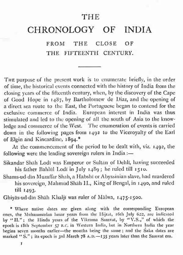 The Chronology of Modern India- For Four Hundred Years from the Close of the Fifteenth Century A.D. 1494-1894 - Retail Maharaj
