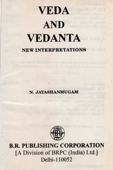 Veda and Vedanta- New Interpretations (An Old and Rare Book) - Retail Maharaj