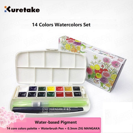 Zig Transparent Watercolor Set – 14 Shades (Made in Japan) - Retail Maharaj