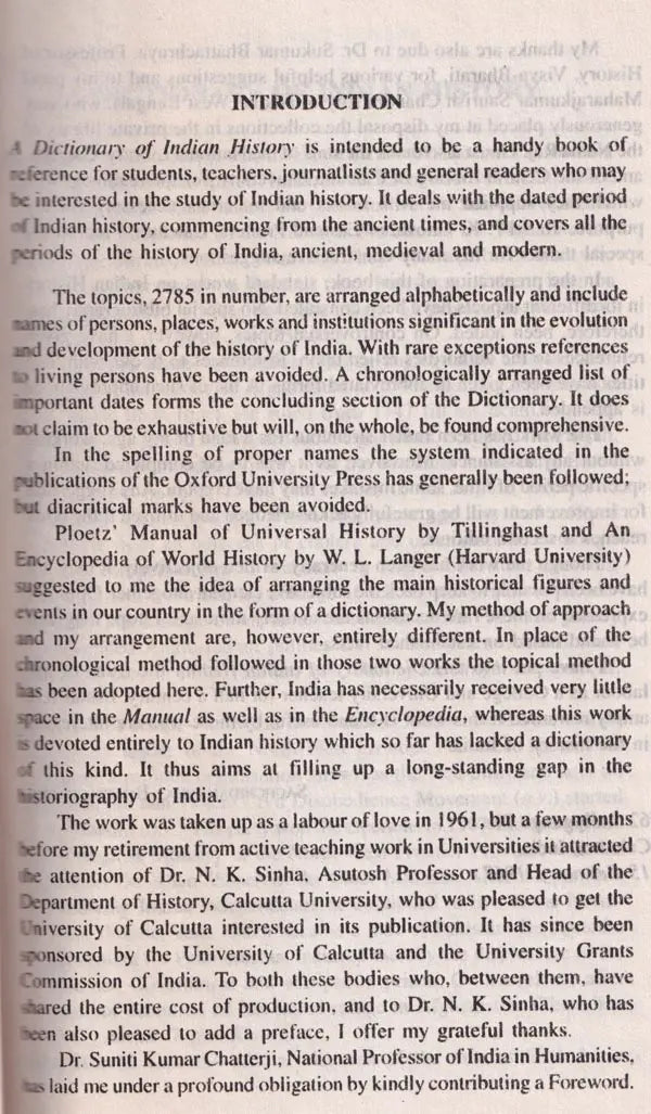 A Dictionary of Indian History (An Old and Rare Book)