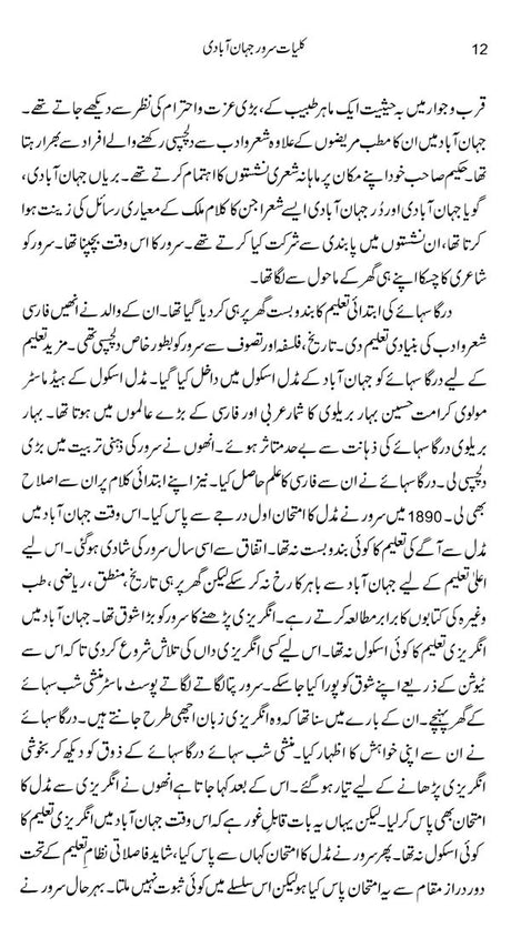 کلیات سر در جهان آبادی -Kulliyat-e-Suroor Jahanabadi (Urdu) - Retail Maharaj