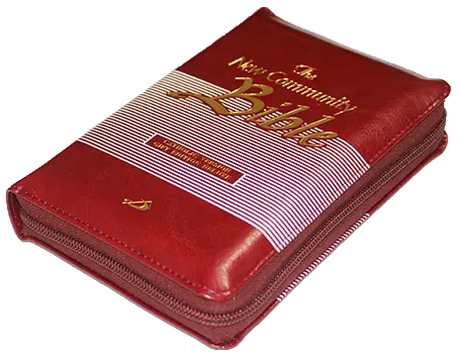 New Community Bible: Pocket Edition With Zip | Leather PU | Thumb Index | Golden Edge | Red - Retail Maharaj