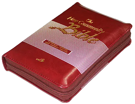 New Community Bible: Pocket Edition With Zip | Leather PU | Thumb Index | Golden Edge | Red - Retail Maharaj