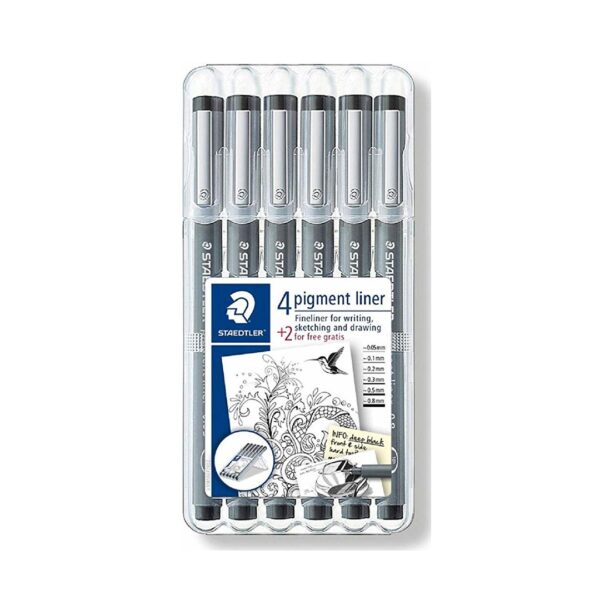 Staedtler Pigment Liner Fineliner Pen Set Waterproof Black Ink - Retail Maharaj